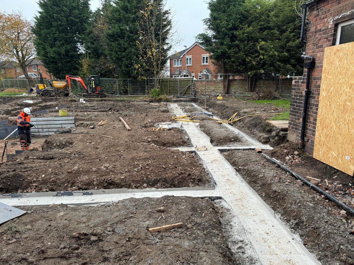 Professional foundations services on Manchester construction site